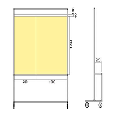 Gorsel Pano - Info-/Planungssystem Standboard 1000, Beyaz Tahta