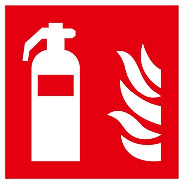 Leuchtendes Brandschutzschild Feuerlöscher