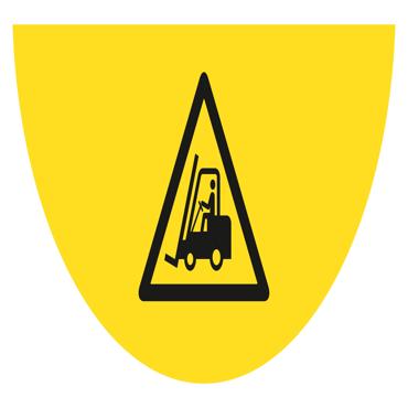 1 2-Kreis-Bodenwarnschild für Gabelstapler